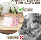 2 PCS Trash Bag Holder Dispenser Under Sink, Extra Large Garbage Bag Holder Organizer with Bamboo Top & Handles