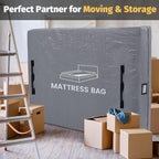 Mattress Bags for Moving and Storage, BETU Full Size Waterproof Mattress Protector Mattress Cover with 8 Heavy Duty Handles and Zipper Extra Thick Moving Supplies for Bed Reusable (77x57x13.5 Grey)