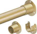 1.3 Inch Diameter Closet Rods for Hanging Clothes 17-28 Inch Adjustable, Metal Heavy Duty Closet Pole, Gold Closet Bar for Hanging Clothes, Suitable for Closet, Wardrobes, Bathroom, Windows