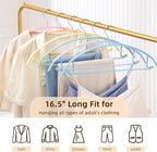 MOPALL Clothes Hangers 28 Pack, Non Slip PVC Coating Metal Sweater Hanger No Shoulder Bump, 16.5 inch Wide Heavy Duty Durable Adult Coat Hanging for Closet, Suit, Dress, Jacket, Pant, Shirt