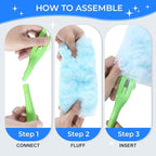 30PCS Disposable Dusters Refills Compatible with Swiffer,Bulk Heavy Duty 360 Degree Duster Replacement Head for Blinds Ceiling Fans and Furniture Dusting