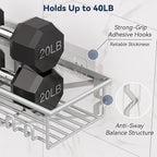 8 Pack Adhesive Rustproof Shower Caddy with Soap Dishes, Toothbrush Holder & Hooks, Large Capacity No-Drilling Shower Shelves Rack for Bathroom Organizers and Storage Accessories, Silver