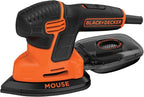 BLACK+DECKER Detail Sander, 1.2 Amp, 16,000 OPM, Compact Design, 3-Position Grip for Comfort, Includes Dust Collector, Corded (BDEMS600)