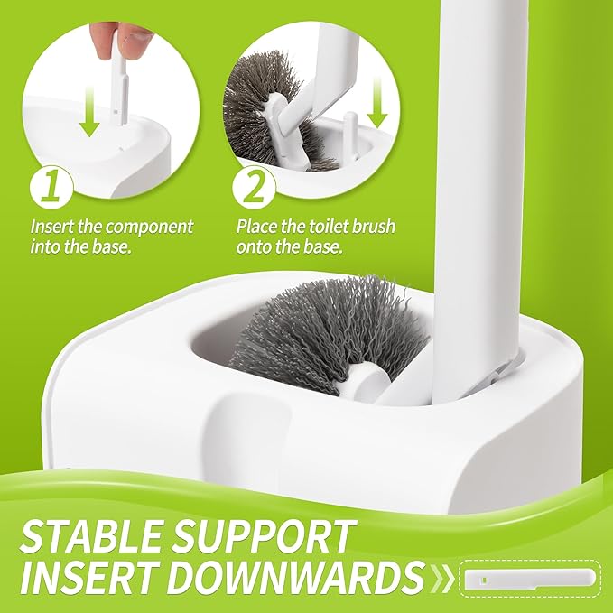 Toilet Brush and Plunger Set Hidden, S-Shaped Toilet Brush Plunger Combo 2 Pack, Perfect for Homes, Apartments & Bathrooms