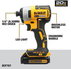 DEWALT 20V MAX Cordless Drill and Impact Driver, Power Drill Brushless 2-Tool Power Tool Combo Kit, Includes 2 Batteries, Charger and Bag (DCK277D2)