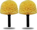 2 Pack Robust Cobweb Duster Head Brush – Superior Twist-On Web Cleaning Tool – Spider Web Remover Brush Compatible with Standard 3/4 Inch Threaded Poles for Outdoor & Indoor Use – Head Only (Yellow)