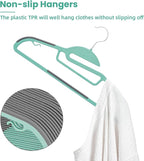 Heavy Duty Plastic Hangers 50 Pack with Non-Slip Design,0.2 Inches Thick,360°Swivel Hook Space Saving Organizer for Bedroom Closet,Shirts,Pants,Strong Enough for Coat(Dusty Blue- S Shaped)