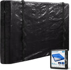 TICONN Mattress Bags for Moving, Heavy Duty Full Mattress Cover Storage Bag with Full-Around Handle and Adjustable Buckles (Black, Full)