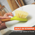 Full Circle Be Good - Bamboo Handle Dish Brush – Sustainable Kitchen Cleaning with Tough Bristles - Natural Dish Scrubber, Nonstick & Cast Iron Cleaner - Long Handle Brush for Dishes, Pots, and Pans