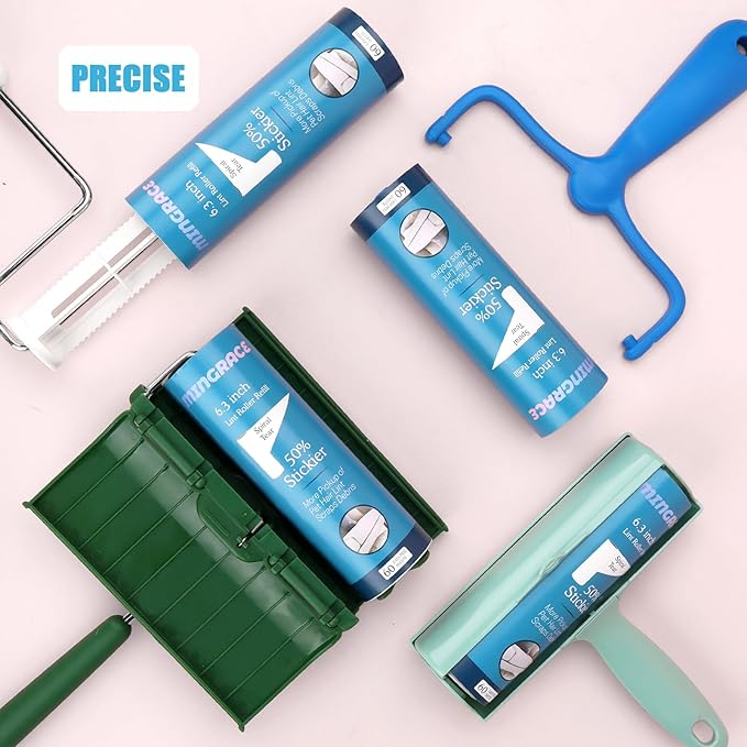 6.3 inch Large Lint Roller Refills Compatible with All Standard 6.3'' Wide Lint Rollers for Pet Hair, 50% Stickier, 60 Sheets per Refill, Pack of 6 Refills, 360 Sheets Total