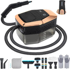 2500W Handheld Steam Cleaner, 15s Fast Heating Steam Cleaning, 1800ML Large Capacity Tank, Portable Steam Cleaner for Upholstery, Grout, Window, Grime, Grease, Bed Bugs, Car(BLACK)