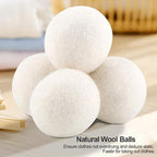 6Pcs 6cm Wool Balls Water Absorption Eliminates Static Laundry Replacement with Softener Balls Made from Materials for Clothes Drying Wool Fabric Softener Saves Money