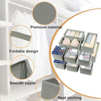 Fordonral Drawer Organizer Clothes, Foldable Fabric Dresser Organizer Closet Organizers and Storage Box for Underwear,Folded Clothes,Baby Clothing,Socks,Bra,Towels,Ties(6M+6S,Gray)