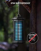 Minimoon Bug Zapper Outdoor 4000V Powerful Electric Mosquito Zapper, 15w Fly Trap Outdoor, IPX4, Corded Fly Zapper for Indoor, Yard, Backyard, Patio, Camping (Black)