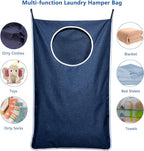 KEEPJOY 2 Pack Large Hanging Laundry Hamper Bag, 35x21.6 Inch Oversized Clothes Hanging Laundry bag with Hooks, Perfect for Managing Dirty Clothes Storage Bag (Blue,2-Pack)