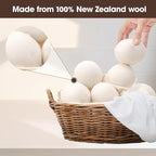 Reusable Wool Dryer Balls, 3.2-inch Handmade Felted Wool Balls (3-Pack), Softens Clothes, Naturally Reduces Drying Time and Static Electricity