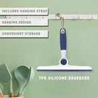 NBGYTECH Window Squeegee Household Cleaning Scraper Handheld Squeegee for Shower Glass Door Mirror Car Windshield (Blue Plastic Handle)