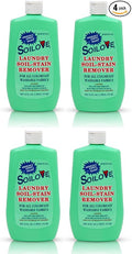 Soilove Laundry Stain Remover Liquid – 4 Bottles (16oz) – Powerful Prewash for Blood, Grease, Ink, Grass, Food, & More – Enzyme-Based Concentrated Stain Fighter for Clothes