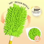 Reusable Duster Refill Compatible with Swiffer Hand Duster - Microfiber Ceiling Fan Duster for Swiffer Dusters Extended Handle - 360 Heavy Duty Dusters Refills, 4 Pack(Handle is Not Included)