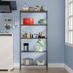 5-Tier Shelves Height Adjustable Storage Shelves Shelving Unit 11”Dx21”Wx48”H Wire Shelving NSF Certified Storage Shelf with Leveling Feet for Home Kitchen Garage, Black