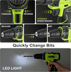 Cordless Drill Tool Set: 12V Power Drill Tool Kit with Battery & Charger, Portable Household Basic Drills Case for Men & Women, Homeowner, Diyer, Handyman, 142 Piece