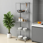 Chrome Small 5 Tiers Wire Shelving NSF Certified. Adjustable Storage Rack for Kitchen,Garage,and Laundry Utility Room (Chrome-Small-5Tiers-16x12x55)