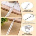 PeiTuSengJin10-Piece Bottle Brush Cleaning Set 1 Multi-Purpose Brush 6 Straw Cleaning Brushes 1 3-in-1 Brush 1 Detachable Cup Brush (Includes 1 Suction Cup Hook for Brush Storage)