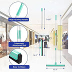 18" Floor Squeegee with 43" Adjustable Aluminum Handle Light Duty Magic Broom for Floor,Garage Courtyard Shower Bathroom Floor Marble Glass Tile Water Foam Cleaning