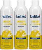 Faultless Lemon Laundry Starch - Lemon Scented Spray Starch 20 oz Cans for Smooth Iron Glide on Clothes & Fabric - Easy Iron Glide, No Residue (Pack of 3)