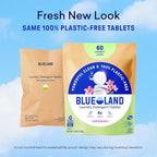 BLUELAND Laundry Detergent Tablets, 120 Count, Spring Bloom Scent, Plastic-Free Eco-Friendly Pods, Sheets, Liquid Alternative - Safe for Sensitive Skin, Gentle