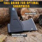 X25 Wood Splitting Axe, 28” Camping Outdoor Hatchet for Wood Splitting and Kindling, Forged Carbon Steel Heat Treated Hand Maul Tool, Nylon Hollow Handle Shock Reduction Handle