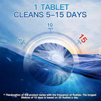 Vacplus Automatic Toilet Bowl Cleaner Tablets, Drop-In Tank Cleaner for Bathroom, Prevent Stains & Deodorize, Long-Lasting Cleaning Tabs, Easy-Use Freshener for Bowl & Tank, 12 Pack