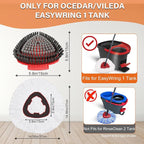 5 Pack Spin Mop Head Replacement for O Cedar EasyWring 1-Tank System,Include 4 Mop Replace Heads + 1 Upgrade Scrubber Brush, 100% Microfiber Mop Refills Deep Cleaning Machine Washable