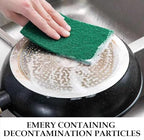 50 PCS Heavy Duty Scour Pads Sponge Dish Scrubber Green Reusable Household Scrub Pads for for Dishes, Kitchen Scrubbers & Metal Grills 4 x 6 x 0.31inch