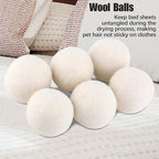 6Pcs 6cm Wool Balls Water Absorption Eliminates Static Laundry Replacement with Softener Balls Made from Materials for Clothes Drying Wool Fabric Softener Saves Money