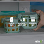 Ello Duraglass 2-Pack 2 Cup Reusable Glass Container Jar with Leak Proof Lids and Protective Silicone Sleeves | Perfect for Overnight Oats, Snacks, Yogurt | BPA-Free | Dishwasher Safe | Yucca