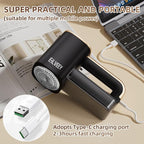 Rechargeable Lint Remover, Fabric Shaver Fuzz Remover, Sweater Shavers with 6-Leaf Blades, 3-Speeds Digital LED Display to Remove Pilling for Clothing and Furniture, Fuzz, Lint Ball, Black