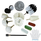 Neeki 14pcs Drill Polishing Wheel and Polishing Compound, Soft Drill Brush with 1/4 Hexagonal Shank, Suitable for Metal, Stainless Steel, Jewelry, Wood, Ceramic, Glass, etc.