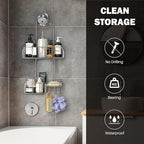Epicano Anti-Swing Hanging Shower Caddy Stainless Steel 304, Over Head Shower Caddy Rustproof with hooks for Towels, Sponge and more, Chrome