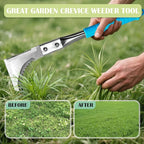Kosoyo Crack Weeder Crack Weeding Tool Sawtooth Wave Manual Scythe Stainless Steel Gardening Tool -11.42"