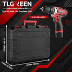 TLGREEN Complete Home Tool Kit with 12V Cordless Drill & Magnetic Bits | 138Pcs All-in-One Set for DIY, Repairs & Assembly | Durable Case & Fast Charging | Ideal for New Homeowners | Red
