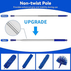 Dusters 6-in-1 Kit, Duster with Extension Pole 100 Inches, Dusters for Cleaning, Cobweb Duster, Microfiber Feather Gap Duster Cleaner for Fans, Blinds, Cars and Furniture