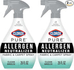 Clorox PURE Allergen Neutralizer Fabric and Carpet Spray, Clean Breeze, 26 Fluid Ounces (Pack of 2)