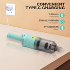 6-in-1 Rechargeable Household Stick Vacuum Cleaner, Convertible to Handheld, for All Kinds of Cleaning in Your Home on Hard Floors, Upholstery, Sofas, Cars (Green)