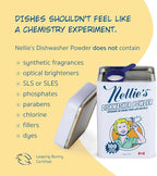 Nellie's Dishwasher Powder - Tough on Food Residue, Plant-Based Ingredients, Spotless Clean, High-Efficiency Dishwashing Solution - 100 Scoop Tin - (Made in Canada)