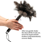 Retractable Ostrich Feather Duster for Cleaning, 15 Inch Fluffy and Natural Feather Duster with Retractable Handle， Reusable Eco-Friendly Handheld Cleaning Supplies(5PCS)