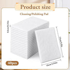 40 PCS White Non Woven Pads, Light Duty Scouring Pad, Abrasive Surface Scrubber, Non Scratch Scrubbing Pad, Multi Scouring Sponge for Home Workshop Cleaning Polishing(4 x 6 Inch)