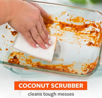 Full Circle Coconut Scrubber Sponges, Pack of 2 – Dual-Sided, Plant-Based Sponges Made with Coconut Shells, Cellulose & Recycled Materials, Safe for Nonstick Cookware