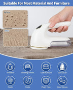 Fabric Shaver, Electric Lint Remover Rechargeable with LED Display, 6-Leaves Blades, 3-Speeds Adjustment, Sweater Shaver to Remove Fuzz, Lint, Pills for Clothes and Furniture, White