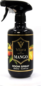 Vilara US Room Spray Freshener – Long-Lasting Luxury Perfume Scent, Linen & Fabric Spray for Bedding, Furniture, Home & Bedroom Aromatherapy – 16.9 fl oz (Mango)